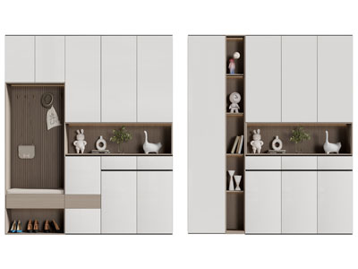 现代实木玄关鞋柜