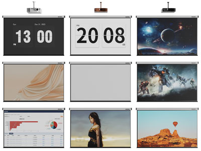 现代投影仪 投影幕布3d模型 现代投影仪 投影幕布