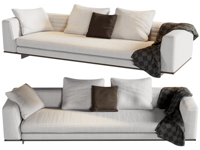 现代布艺多人沙发