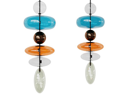 现代串珠彩色玻璃吊灯