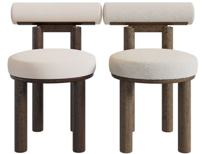 侘寂风实木休闲椅子 餐椅