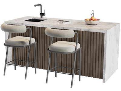 现代大理石吧台吧椅