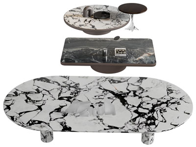 现代椭圆形大理石茶几 边几3d模型 现代椭圆形大理石茶几 边几