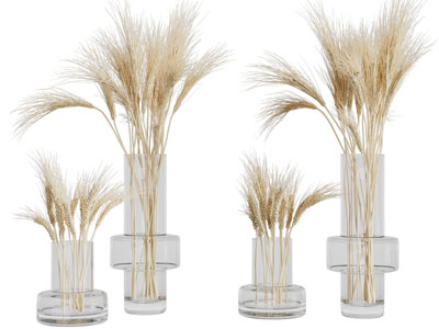 现代花瓶 麦穗摆件组合