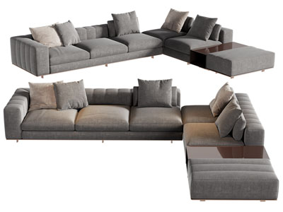 现代转角多人沙发
