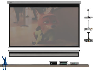 现代投影幕布 投影仪3d模型 现代投影幕布 投影仪