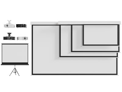 现代投影幕布 投影仪3d模型 现代投影幕布 投影仪