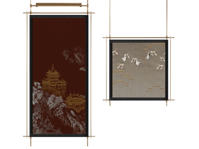 新中式装饰挂画3d模型 新中式装饰挂画
