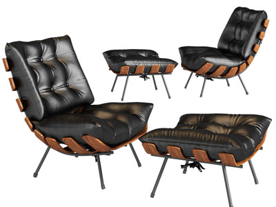 现代休闲椅子 脚踏