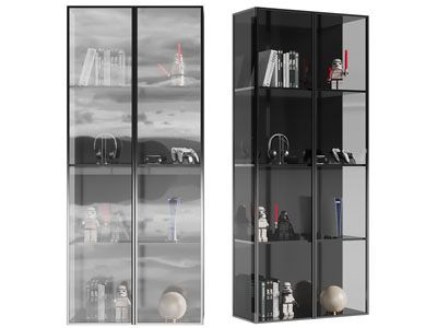 现代玻璃柜门的装饰柜