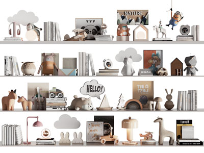 现代书本 雕塑饰品摆件组合