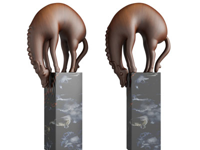 新中式马雕塑雕刻摆件组合3d模型 新中式马雕塑雕刻摆件组合