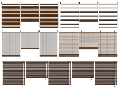 新中式竹帘 拉帘 卷帘窗帘3d模型 新中式竹帘 拉帘 卷帘窗帘