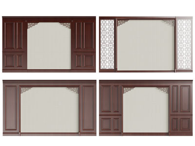 新中式实木背景墙