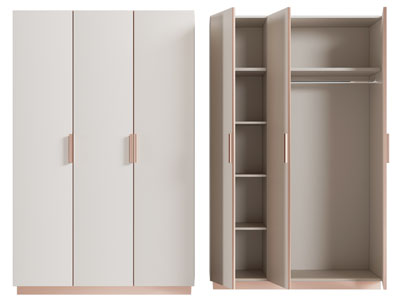 现代三门衣柜3d模型 现代三门衣柜
