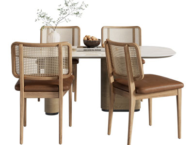 侘寂风餐桌椅组合