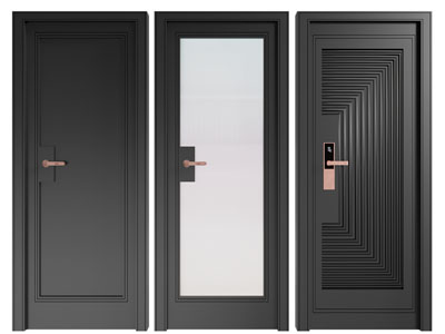 现代黑色平开门