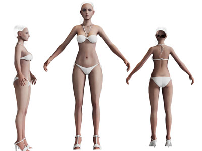 现代穿比基尼的女人