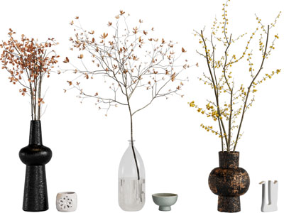 侘寂风花瓶花卉摆件