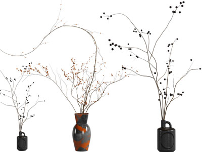 现代陶艺花瓶花卉