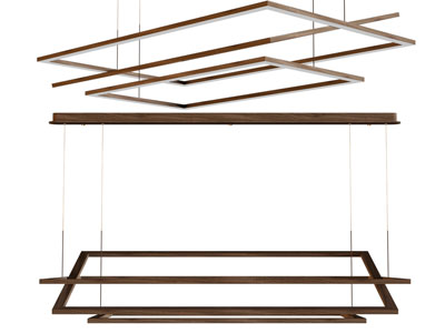 现代方形套叠吊灯