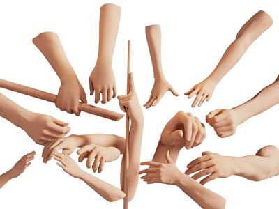 现代手势、手掌、拳头不同姿势的手雕塑雕刻3d模型 现代手势、手掌、拳头不同姿势的手雕塑雕刻