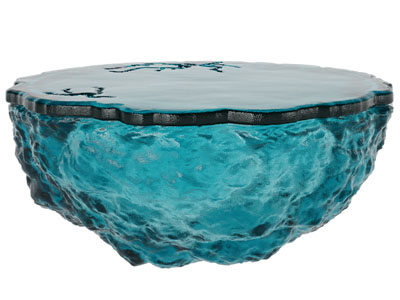 现代蓝色玻璃茶几3d模型 现代蓝色玻璃茶几