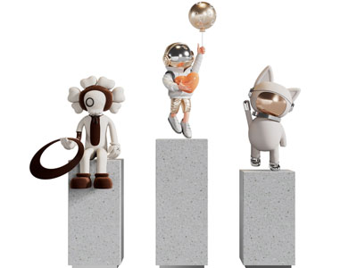 现代卡通宇航员雕塑雕刻3d模型 现代卡通宇航员雕塑雕刻