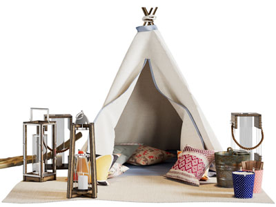 北欧儿童帐篷、落地灯