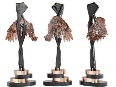 现代长着翅膀的抽象天使雕塑雕刻3d模型 现代长着翅膀的抽象天使雕塑雕刻