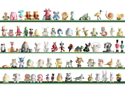 现代儿童卡通玩偶玩具摆件组合