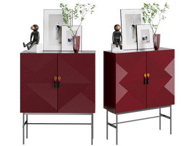 现代高脚玄关柜 边柜 摆件组合