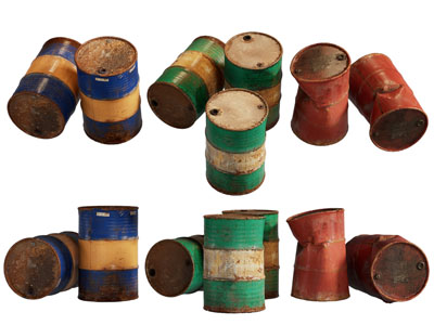 工业风loft破旧生锈的油桶