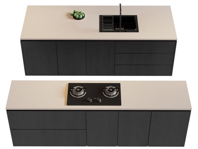 现代厨房中岛 岛台橱柜