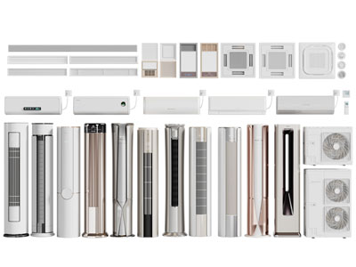现代柱形空调 壁挂式空调 暖风扇3d模型 现代柱形空调 壁挂式空调 暖风扇