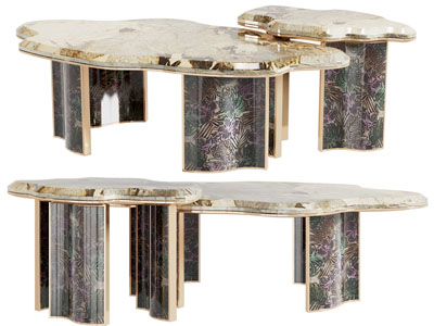 新中式不规则云朵造的茶几3d模型 新中式不规则云朵造的茶几