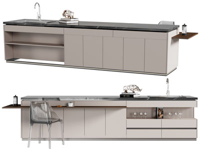 现代带水池的吧台