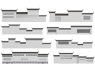 新中式景墙、围墙
