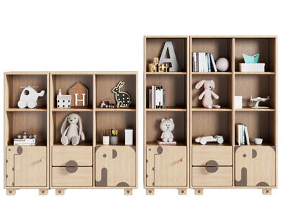 现代儿童玩具装饰柜、收纳架