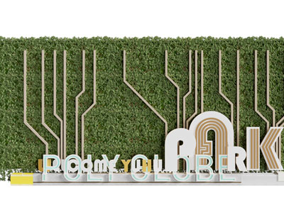 现代植物墙 美陈 户外装置