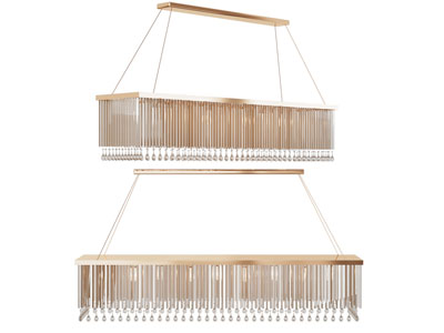 现代轻奢长方形吊灯