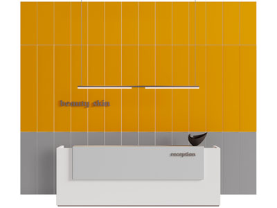 现代前台接待台 背景墙