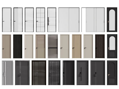 现代单扇玻璃平开门 子母入户平开门