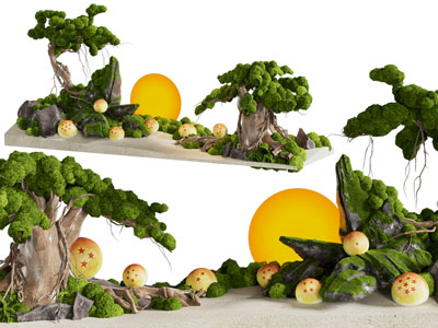 新中式松树 地灯景观园艺小品