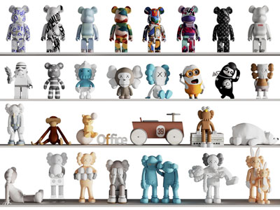 现代暴力熊 Kaws公仔雕塑雕刻摆件组合