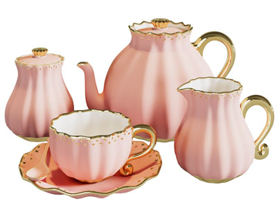 欧式金边茶壶茶具杯子