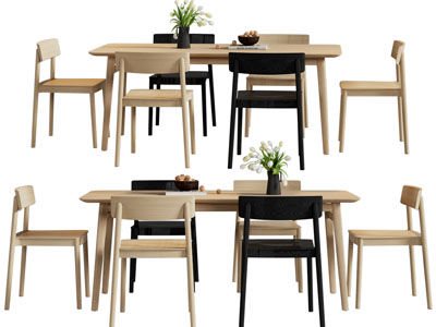 北欧实木餐桌椅组合