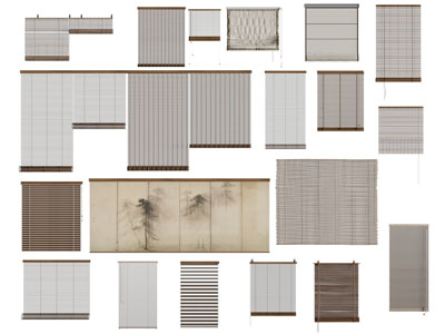 新中式竹帘、拉帘窗帘3d模型 新中式竹帘、拉帘窗帘