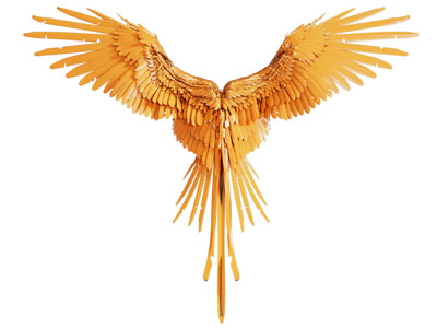 现代金色的翅膀墙饰挂件