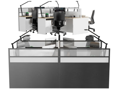 现代办公桌椅组合